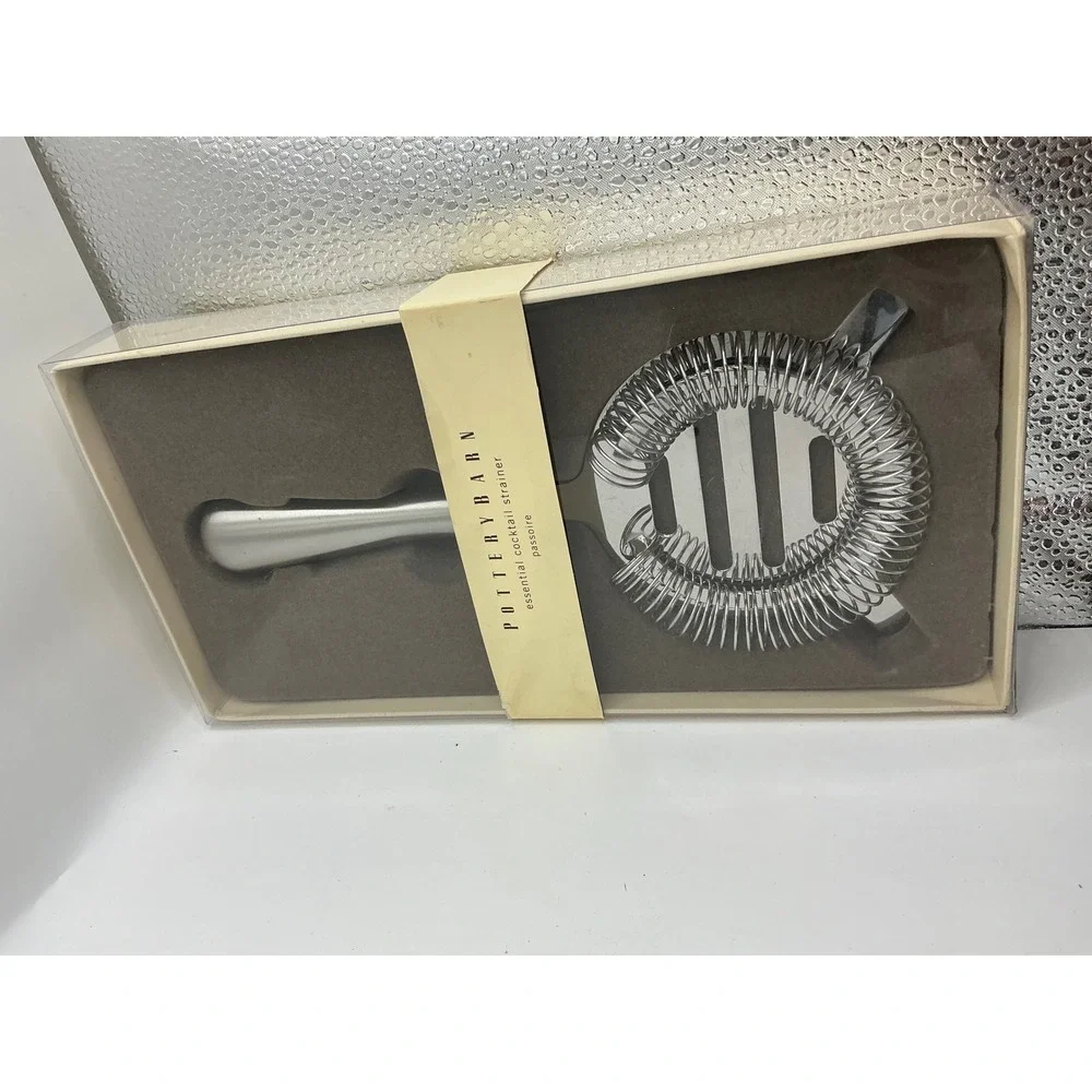 Pottery Barn Essential Cocktail Strainer Stainless Steel Hawthorne Bar Tool
